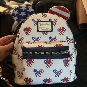 Red white and blue Mickey bag